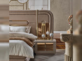 Monza Cream/Gold Bed Frame With Headboard