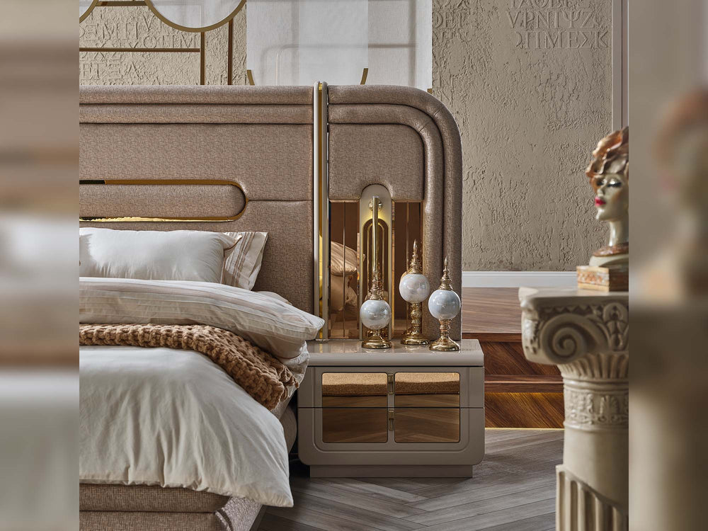 Monza Cream/Gold Nightstand