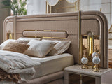 Monza Cream/Gold Bed Frame With Headboard