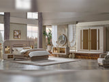 Monza Cream/Gold Bed Frame With Headboard