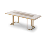 Monza Cream Dining Room Set (Consol With Mirror & Dining Table & 6 Dining Chair)