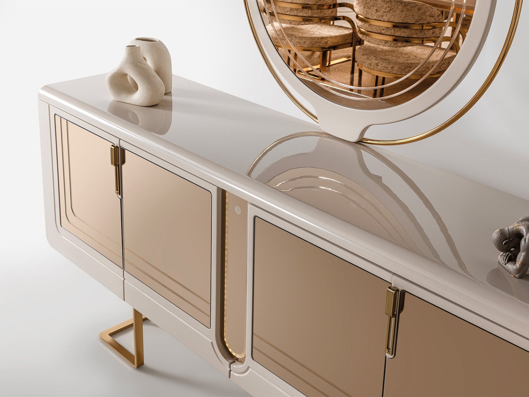 Monza Cream Consol With Mirror