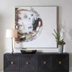 Moon Landing Multicolor Hand Painted Abstract Art - Ornate Home
