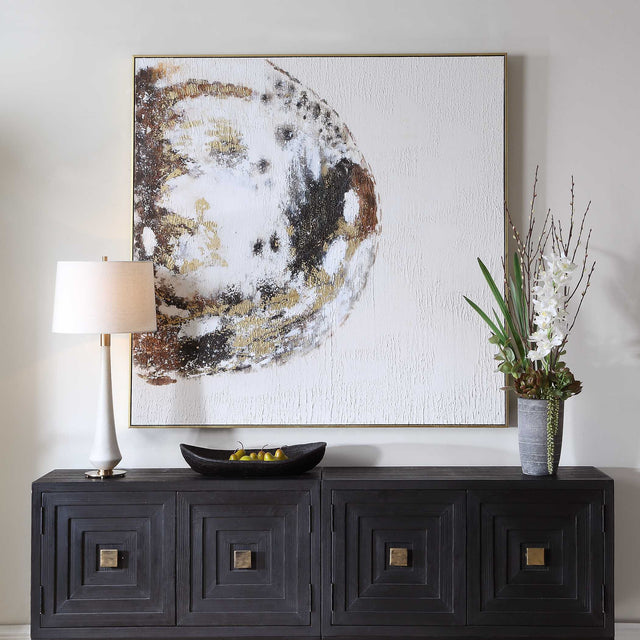 Moon Landing Multicolor Hand Painted Abstract Art - Ornate Home