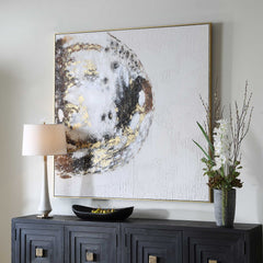 Moon Landing Multicolor Hand Painted Abstract Art - Ornate Home