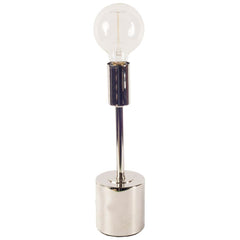 Mooney Metallic-Silver Metal Shade-Less Table Lamp