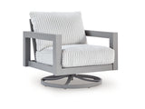 Moonlight Gray Outdoor Swivel Chair with Cushion - Ornate Home
