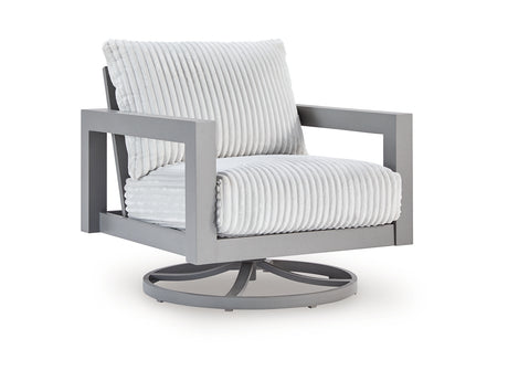 Moonlight Gray Outdoor Swivel Chair with Cushion - Ornate Home