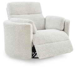 Moonrae Silver Swivel Power Glider Recliner - Ornate Home