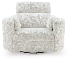 Moonrae Silver Swivel Power Glider Recliner - Ornate Home