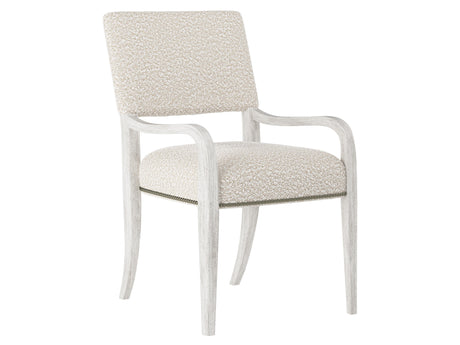 Moore Glacier White/Cream Fabric Arm Chair - Ornate Home