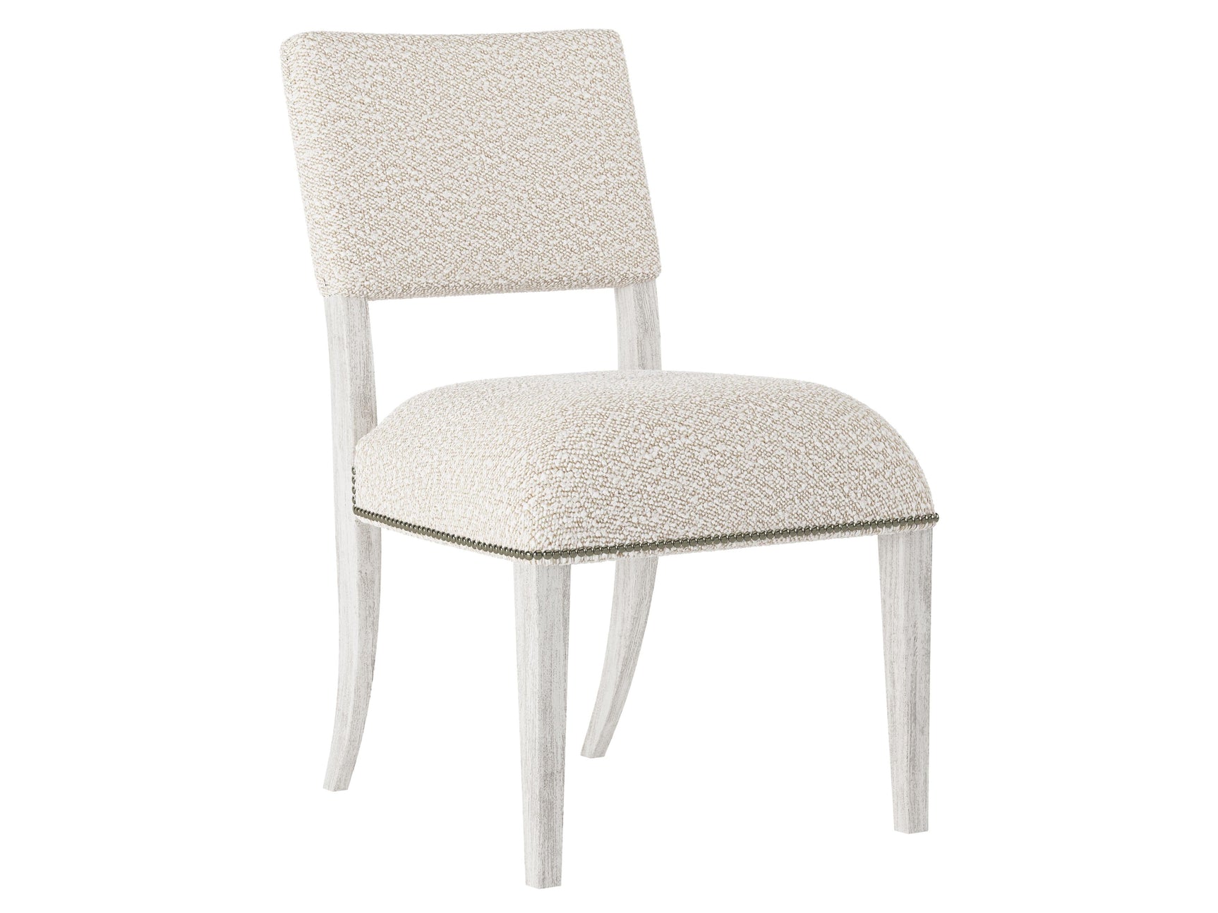Moore Glacier White/Off-White Fabric Side Chair - Ornate Home
