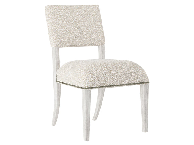 Moore Glacier White/Off-White Fabric Side Chair - Ornate Home