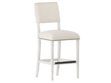 Moore Glacier White/White/Cream Fabric Bar Stool - Ornate Home