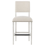 Moore Glacier White/White/Cream Fabric Bar Stool - Ornate Home
