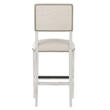 Moore Glacier White/White/Cream Fabric Bar Stool - Ornate Home