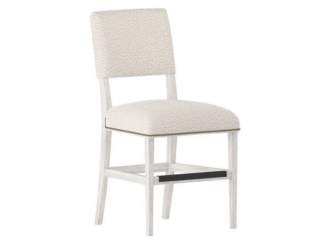 Moore Glacier White/White/Cream Fabric Counter Stool - Ornate Home