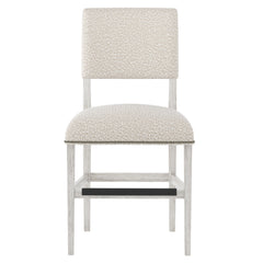 Moore Glacier White/White/Cream Fabric Counter Stool - Ornate Home