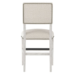 Moore Glacier White/White/Cream Fabric Counter Stool - Ornate Home