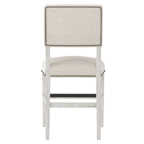 Moore Glacier White/White/Cream Fabric Counter Stool - Ornate Home