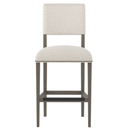 Moore Portobello/White/Cream Fabric Bar Stool - Ornate Home