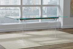 Moorea Clear/Glass/Bronze Double Pedestal Rectangular Dining Table - Ornate Home