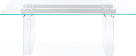 Moorea Clear/Glass/Bronze Double Pedestal Rectangular Dining Table - Ornate Home
