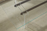 Moorea Clear/Glass/Bronze Double Pedestal Rectangular Dining Table - Ornate Home