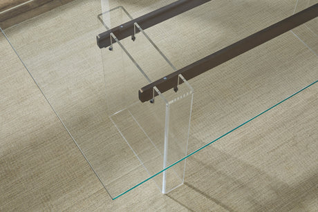 Moorea Clear/Glass/Bronze Double Pedestal Rectangular Dining Table - Ornate Home