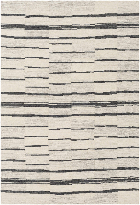 Moorebank Black Striped Wool Rug - Ornate Home