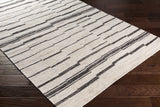 Moorebank Black Striped Wool Rug - Ornate Home