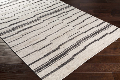Moorebank Black Striped Wool Rug - Ornate Home