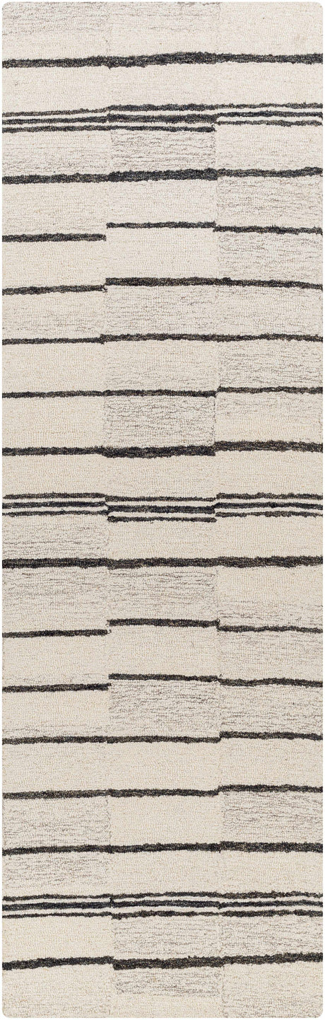 Moorebank Black Striped Wool Rug - Ornate Home