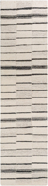 Moorebank Black Striped Wool Rug - Ornate Home
