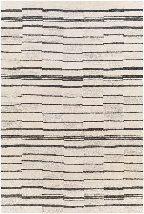Moorebank Black Striped Wool Rug - Ornate Home