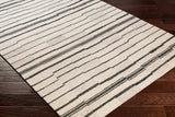 Moorebank Black Striped Wool Rug - Ornate Home