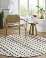 Moorebank Black Striped Wool Rug - Ornate Home