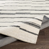 Moorebank Black Striped Wool Rug - Ornate Home