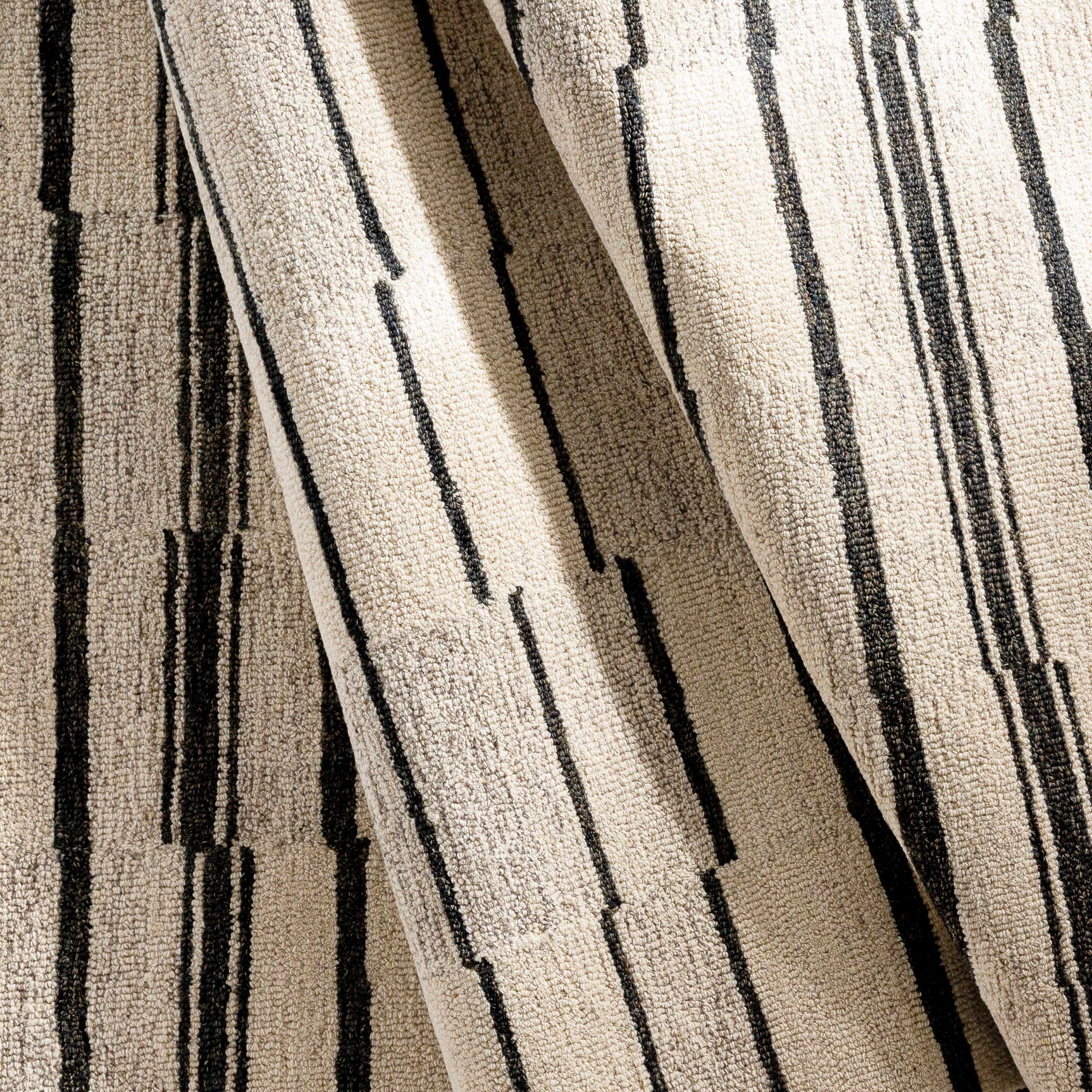 Moorebank Black Striped Wool Rug - Ornate Home
