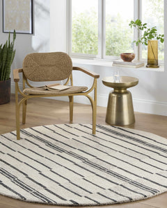 Moorebank Black Striped Wool Rug - Ornate Home