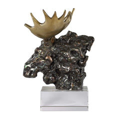 Moose Bust Bronze Sculpture - Ornate Home