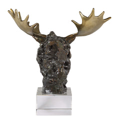 Moose Bust Bronze Sculpture - Ornate Home