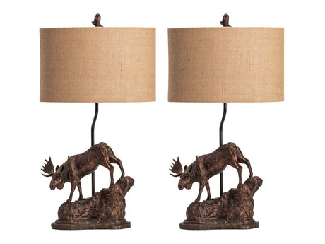 Moose Trail Brown Table Lamp (Set of 2) - Ornate Home