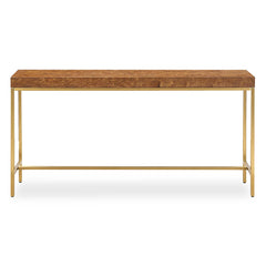 Moran Brass/Woodtone Burl Console Table - Ornate Home