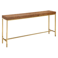 Moran Brass/Woodtone Burl Console Table - Ornate Home