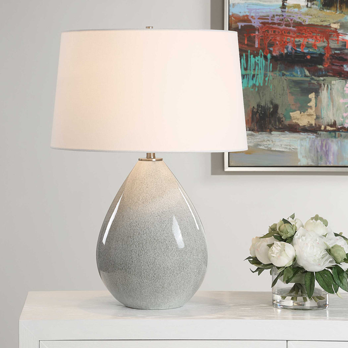 Moray Gray Glaze Table Lamp - Ornate Home