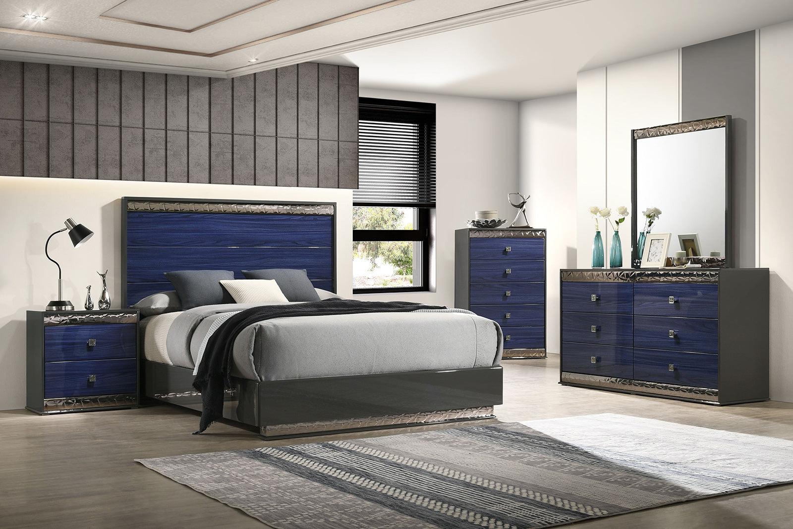 Morcote Ash Gray/Indigo Blue Dresser