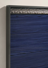 Morcote Ash Gray/Indigo Blue Eastern King Bed - Ornate Home