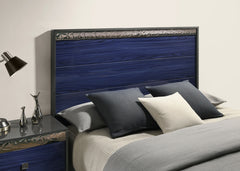 Morcote Ash Gray/Indigo Blue Queen Bed - Ornate Home