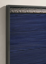 Morcote Ash Gray/Indigo Blue Queen Bed - Ornate Home